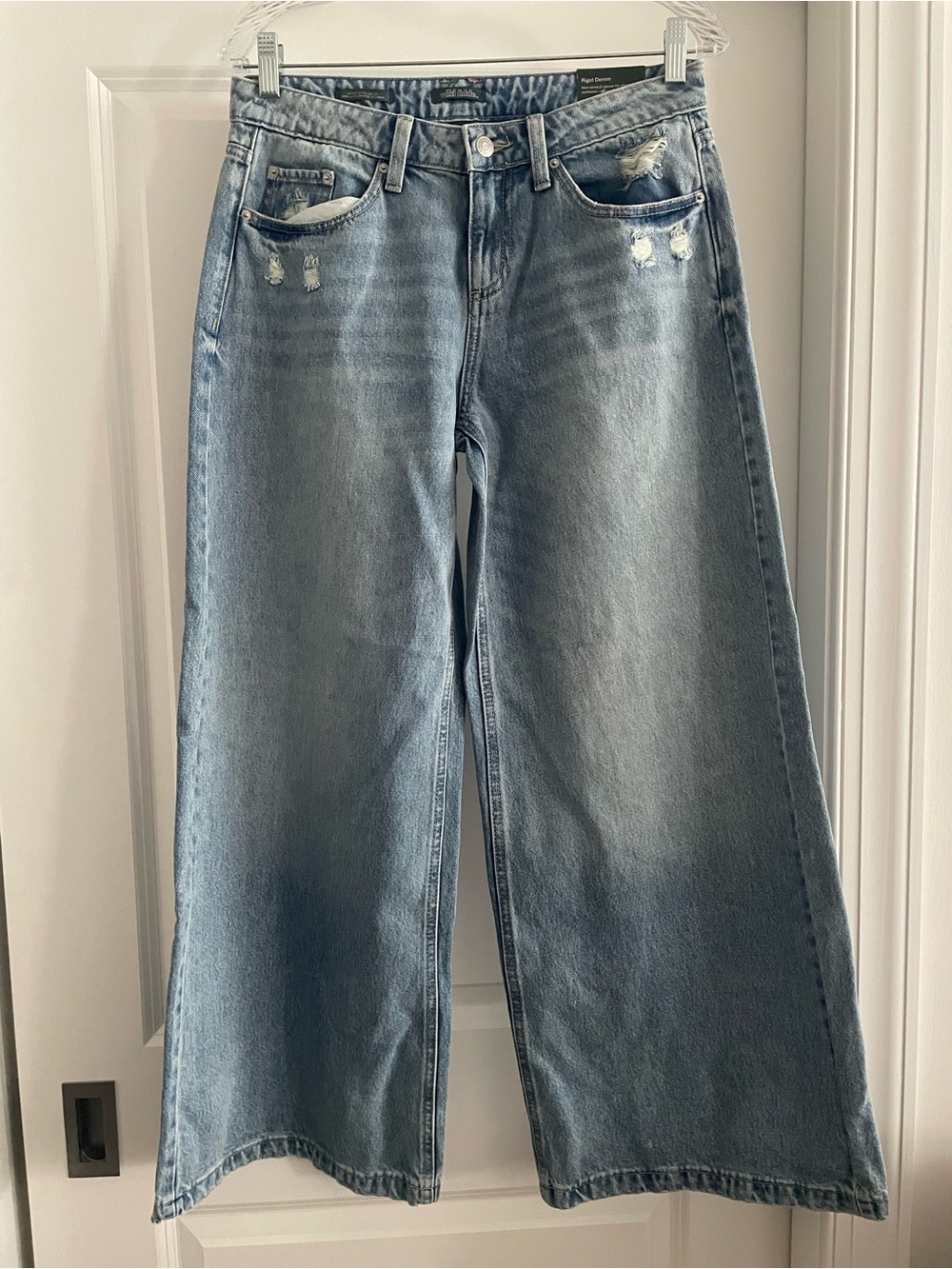 wild fable Light Blue Wide-Leg Distressed Jeans